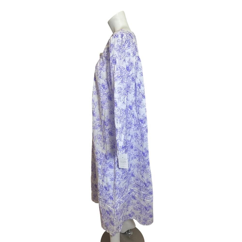 Eileen West Nightgown M NWT 100% Cotton Lavender Floral Lace Trim Ballet Gown - Picture 7 of 15